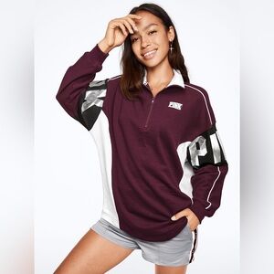PINK by Victoria’s Secret Purple Silver 1/4 Zip Sweater Size Small Women’s